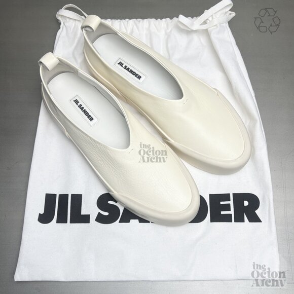 Men Size 11 Jil Sander Off-White Leather Slip On Sneaker J32WS0031277  Pre-Owned - Picture 13 of 14